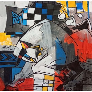 Ashkal, 18 x 18 Inch, Acrylic on Canvas, Figurative Painting, AC-ASH-340 Ashkal, 18 x 18 Inch, Acrylic on Canvas, Figurative Painting, AC-ASH-340